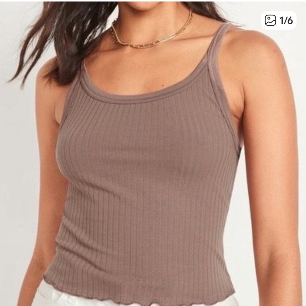 Old Navy Chocolate Brown Ribbed Tank Top